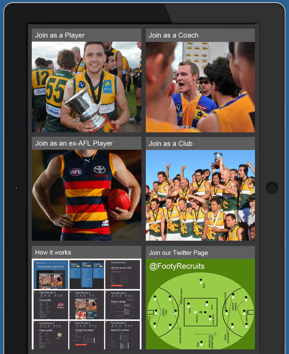 Footy Recruits - Find Aussie Rules Players, Coaches & Teams.